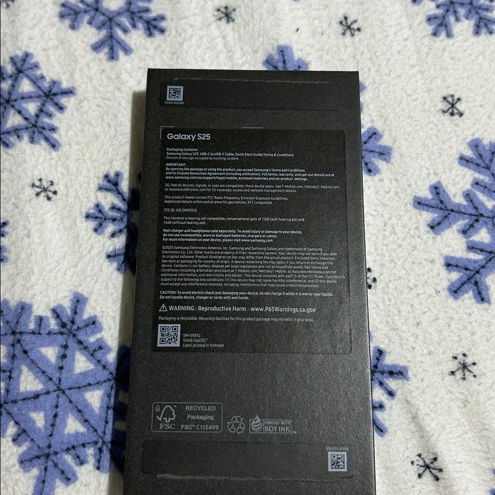 Galaxy S25 Smartphone Box empty only box
